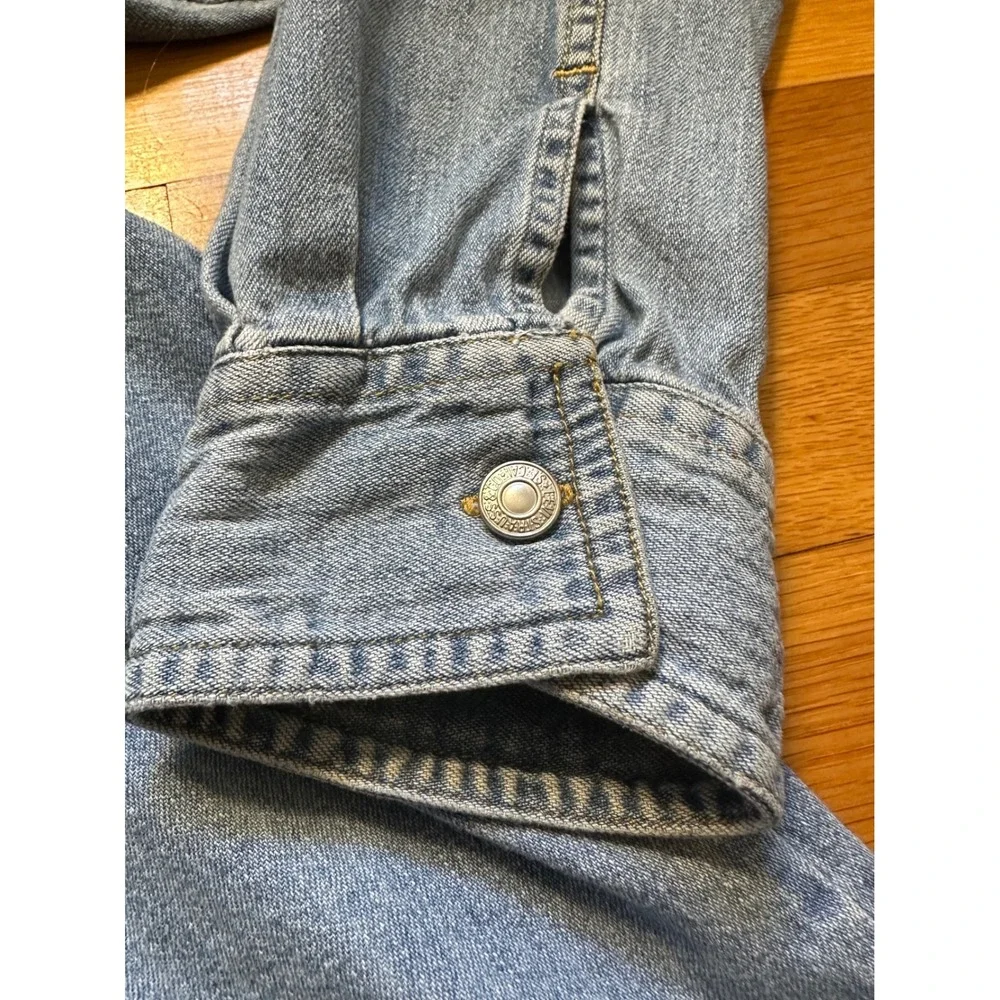 Levi Jeans Mens Large Light Wash Denim Long Sleeve Button Down Shirt RN107487